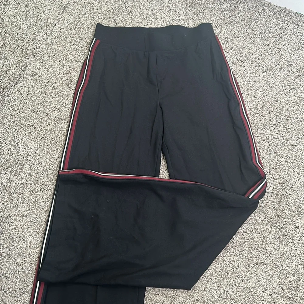 Express wide leg flares pull on pant size small black side strip - Picture 5 of 8